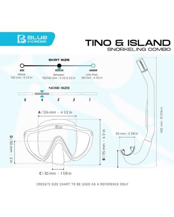 Combo Snorkeling Cressi Tino & Island 2.0 (Negro/Negro) - Image 4
